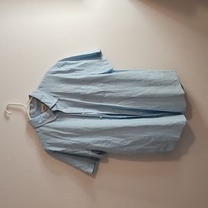 Mens Baby blue  Linen Blend Lg shirt